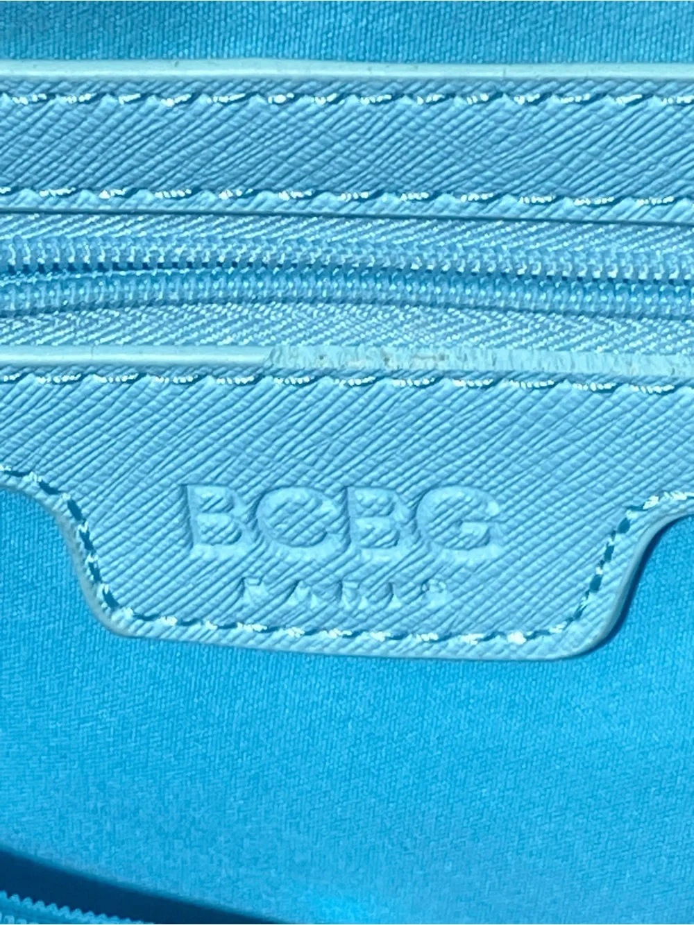 BCBG Light Blue Stud-Trim Structured Tote
